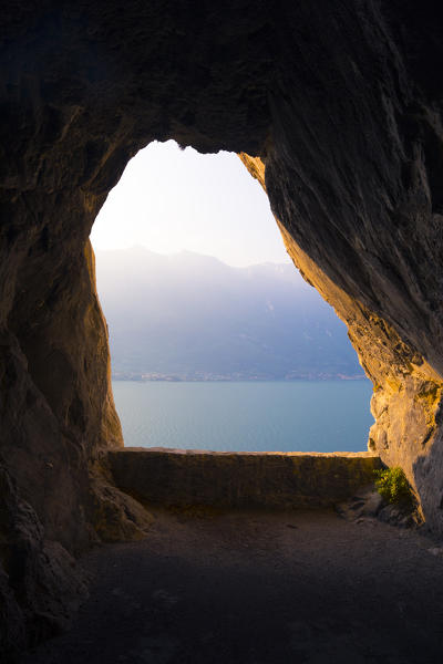 Garda Lake view from strada della Forra, Tremosine, Brescia District, Lombardia, Italy