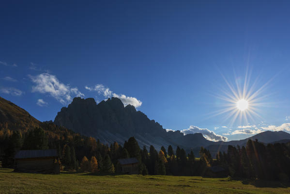 Odle,Funes, Dolomites,Trentino alto Adige, Italy

Odle photographed in a sunny day. On top of the small mountain huts