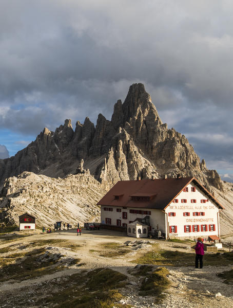 Sesto Dolomites,Bolzano province, Trentino Alto Adige, Italy, Europe.
Mount Paterno and the refuge Lavaredo