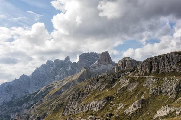 Sesto Dolomites, Trentino Alto Adige, Italy, Europe. Torre Scarperi,Croda dei rondoi, Monte Rudo