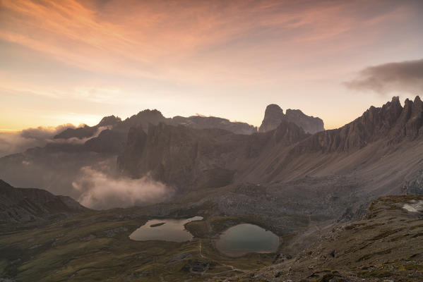 Sesto Dolomites,Bolzano province, Trentino Alto Adige, Italy, Europe.Piani lake,Croda Toni and Popera Group