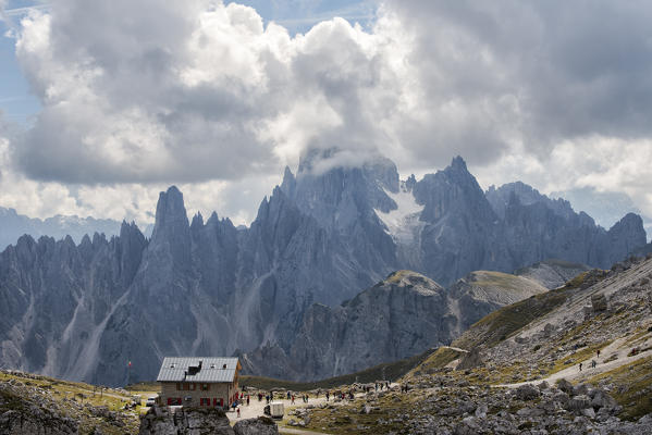 Sesto Dolomites,Belluno province, Veneto, Italy, Europe. Refuge Lavaredo and Cadini di Misurina