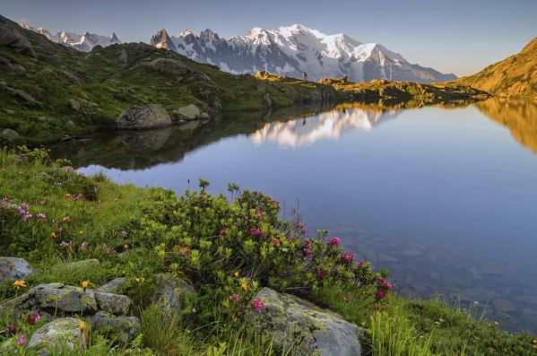 Chamonix, Lac Chesery, Mount Blanc, France