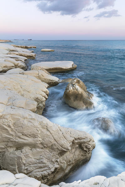 Mediterranean Sea Landscape. White Rocks Near Governor's Beach