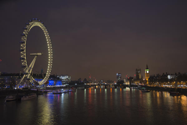 Big Ben, Golden Eye at night. London 