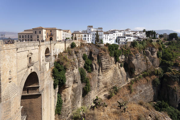 Ronda, province of Málaga, Andalusia, Spain. The Puente Nuevo  bridge and the southern side of the town.