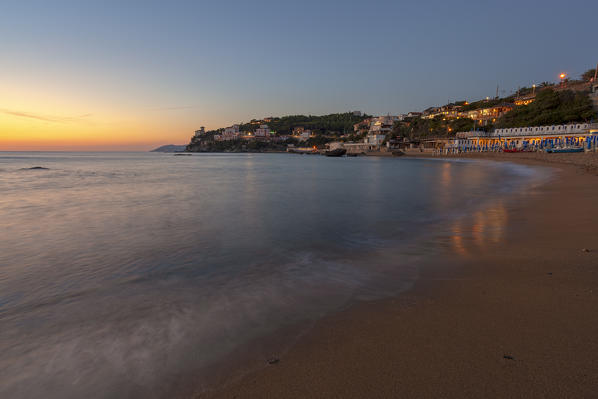 Dusk at Baia del Quercetano (Quercetano Bay), Castiglioncello, Livorno province, Tuscany, Italy.