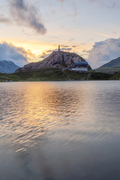 Dawn at Volaia Lake, Carnic Alps, Lesachtal, Carinthia, Austria.