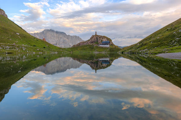 Dawn at Volaia Lake, Carnic Alps, Lesachtal, Carinthia, Austria.