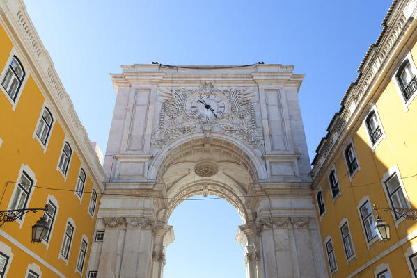 View of Arco de Rua Augusta (Arch of Augusta Street), Baixa Neighborhood, Lisbon, Lisbon Metropolitan Area, Portugal