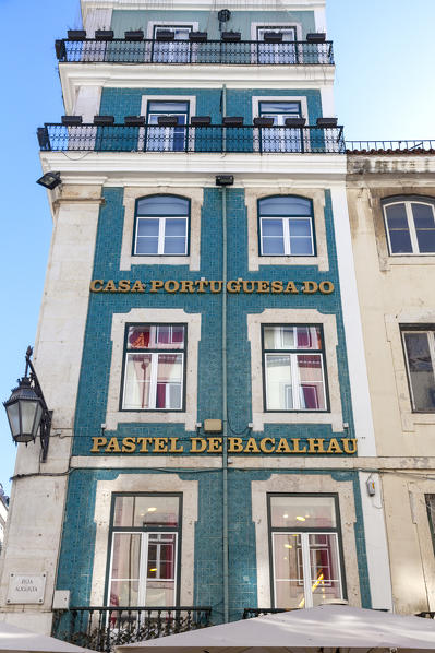 A traditional buiding in Rua Augusta (Augusta Street), Baixa Neighborhood, Lisbon, Lisbon Metropolitan Area, Portugal