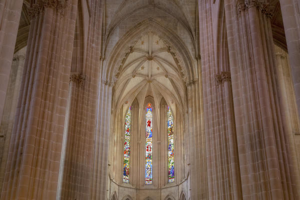 The choir of Batalha Monastery (Mosteiro da Batalha), Batalha municipality, Leiria district, Estremadura province, Portugal.