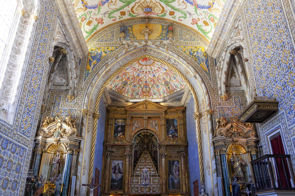 Inner view of Capela de São Miguel (Saint Michael's Chapel) in the University of Coimbra, Coimbra, Coimbra district, Centro Region, Portugal.