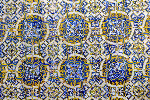 The azulejo wall tiles of Capela de São Miguel (Saint Michael's Chapel) in the University of Coimbra, Coimbra, Coimbra district, Centro Region, Portugal.