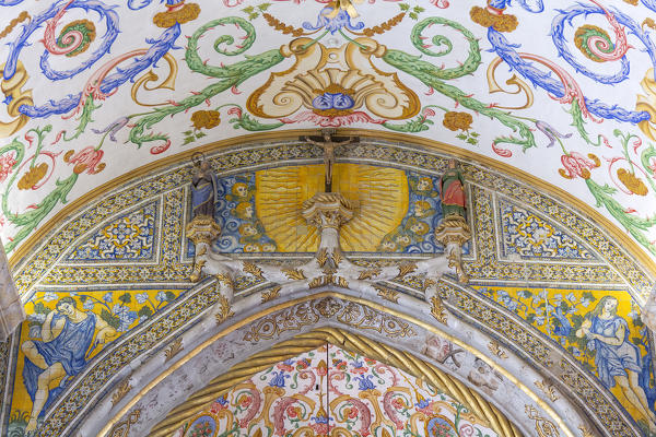 Detail of interior of of Capela de São Miguel (Saint Michael's Chapel) in the University of Coimbra, Coimbra, Coimbra district, Centro Region, Portugal.