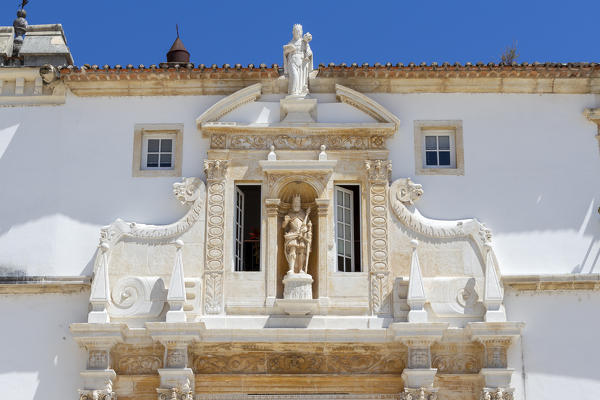 Detail of the main palace of University of Coimbra, Coimbra, Coimbra district, Centro Region, Portugal.