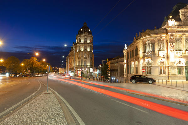 The palaces of Largo da Portagem in the evening, Coimbra, Coimbra district, Centro Region, Portugal.