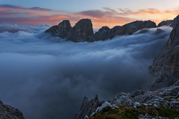 Laurin Pass, Catinaccio-Rosengarten, Dolomites, South Tyrol, Italy.
