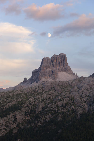 Dusk on Averau, Dolomites, Cortina d'Ampezzo, Belluno province, Veneto, Italy.