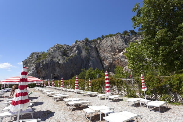 Duino Cliffs from the beach of Sistiana Bay, Duino-Aurisina, Trieste province, Friuli - Venezia Giulia, Italy.