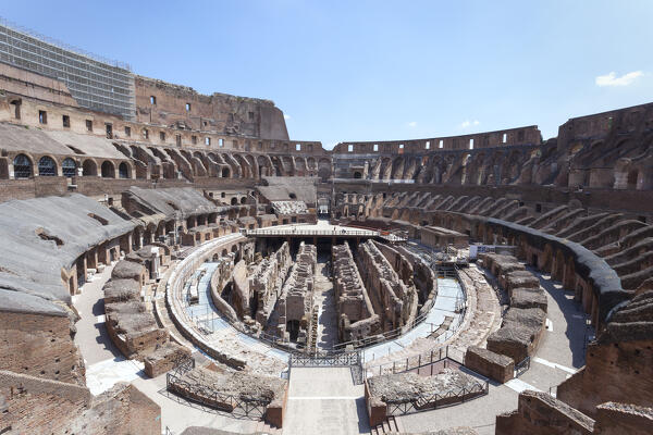 Inner view of Colosseum, Rome, Lazio, Italy.