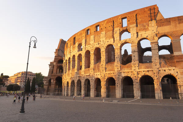 Colosseum at sunset, Rome, Lazio, Italy.