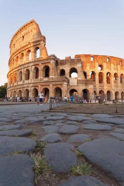 Colosseum at sunset, Rome, Lazio, Italy.