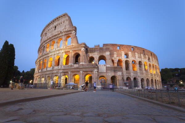 Colosseum at dusk, Rome, Lazio, Italy.