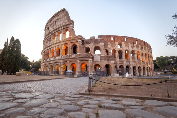 Colosseum at dawn, Rome, Lazio, Italy.