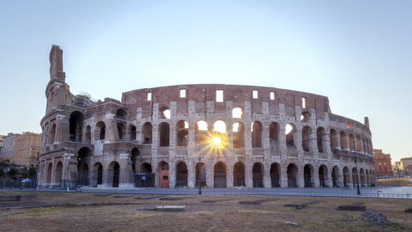 Colosseum at sunrise, Rome, Lazio, Italy.