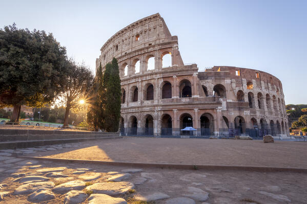 Colosseum at sunrise, Rome, Lazio, Italy.