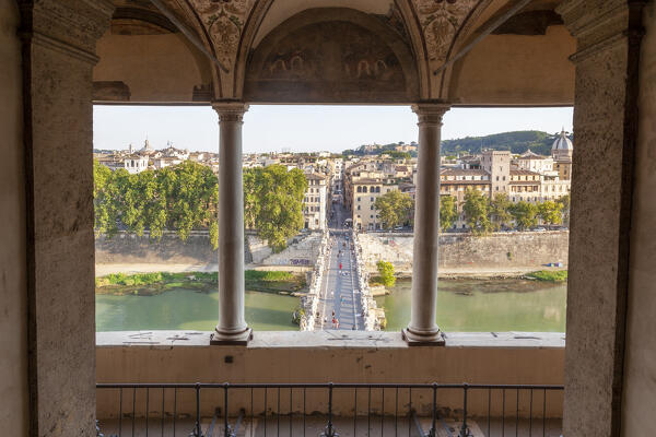 Ponte Sant'Angelo view from Castel Sant'Angelo, Rome, Lazio, Italy.