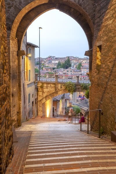 The Medieval aqueduct in Perugia, Umbria region, Italy.