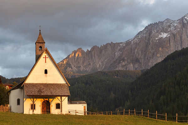 San Sebastiano Church, Dolomites, Nova Levante/Welschnofen, South Tyrol, Italy.