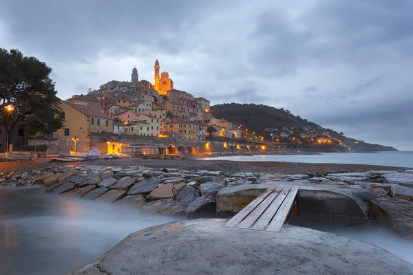 Cloudy dawn on Cervo, Imperia province, Liguria, Italy