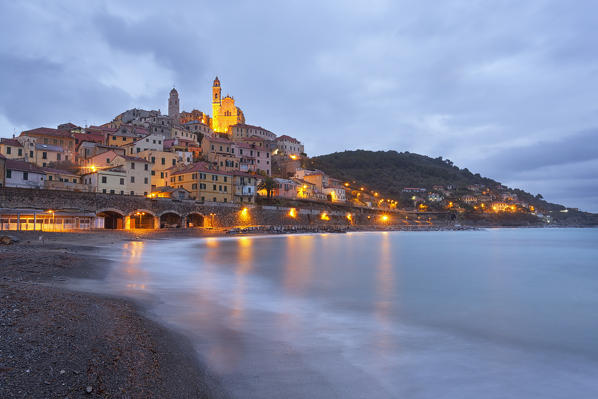 Cloudy dawn on Cervo, Imperia province, Liguria, Italy