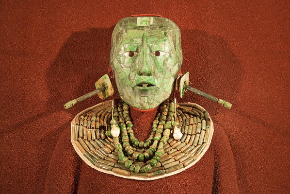 Funerary mask of K'inich Janaab Pakal I, National Museum of Anthropology of Mexico City, Mexico City, Mexico DF, Mexico.