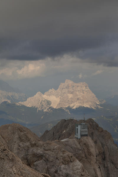 Pelmo Mount from Punta Penia, Marmolada group, Dolomites, Canazei, Trento province, Trentino-Alto Adige, Italy