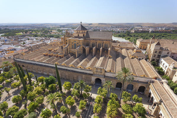The Mosque–Cathedral of Córdoba from the bell tower (Torre del Alminar), Córdoba municipality, province of Córdoba, Andalusia, Spain