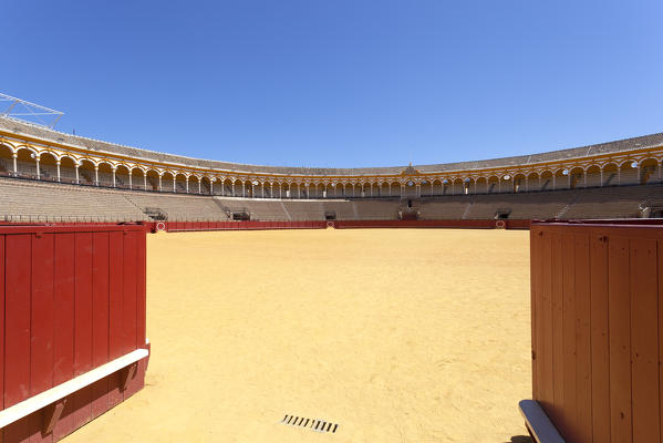 Plaza de Toros de la Maesrtanza, the bull's gate, Seville, province of Seville, Andalusia, Spain
