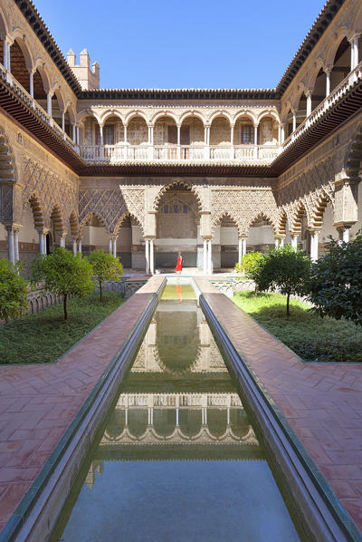 Patio de las Doncellas (Courtyard of the Maidens), Royal Alcazars of Seville, Seville, province of Seville, Andalusia, Spain