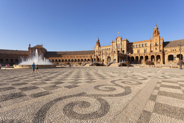 Plaza de España, Maria Luisa Park, Seville, province of Seville, Andalusia, Spain