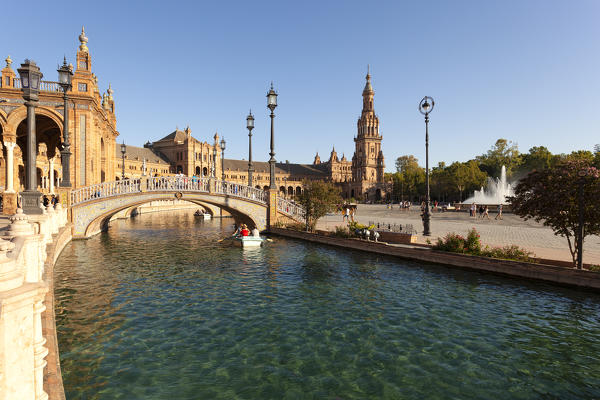 Plaza de España, Maria Luisa Park, Seville, province of Seville, Andalusia, Spain