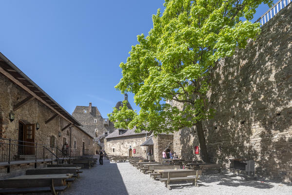 Schoenbühel-Aggsbach, Wachau, district of Melk, Lower Austria, Austria, Europe. The courtyard in the castle ruins of Aggstein