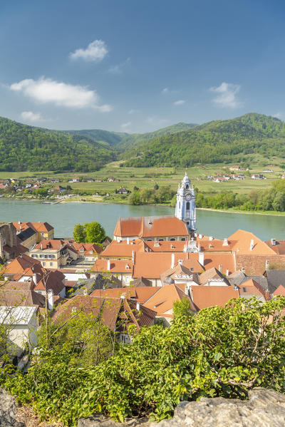 Duernstein, Wachau, Waldviertel,  district of Krems, Lower Austria, Austria, Europe. The villages of Duernstein and Rossatz