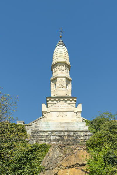 Duernstein, Wachau, Waldviertel,  district of Krems, Lower Austria, Austria, Europe. The Frenchman Memorial at Loiben near Duernstein