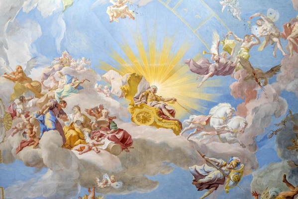 Furth bei Goettweig, district of Krems, Lower Austria, Austria, Europe. The Fresco of Paul Troger in the Goettweig abbey