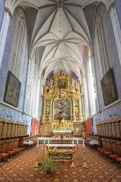 Furth bei Goettweig, district of Krems, Lower Austria, Austria, Europe. Interior of the collegiate church in the Goettweig abbey