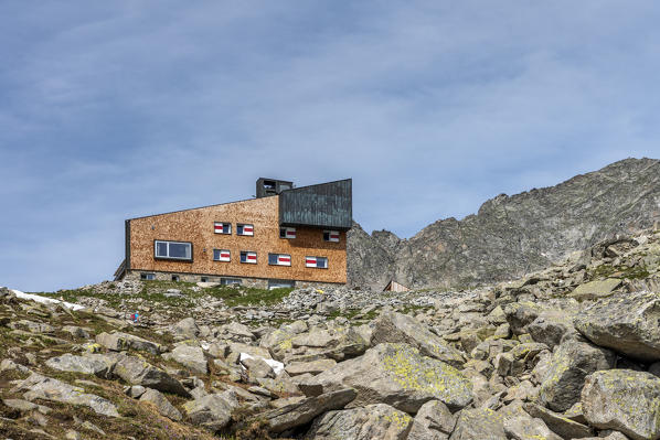 Selva dei Molini, province of Bolzano, South Tyrol, Italy, Europe. The Edelraut refuge in the Pfunderer Mountains