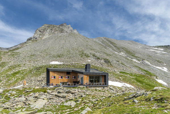 Selva dei Molini, province of Bolzano, South Tyrol, Italy, Europe. The Edelraut refuge in the Pfunderer Mountains